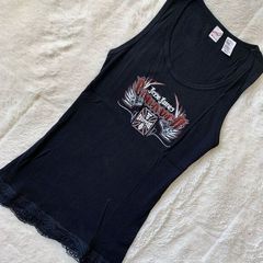 NEW Vintage Y2K Jesse James Cadaver West Coast Choppers Women’s Lace Tank Top Sh