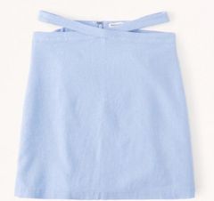 Abercrombie and Fitch Linen Blend Blue Mini Skirt 