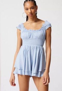 UO Rosie Smocked Tiered Ruffle Romper