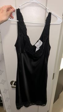 black dress satin and lace 