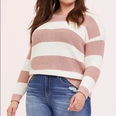 Torrid pink and cream knit sweater