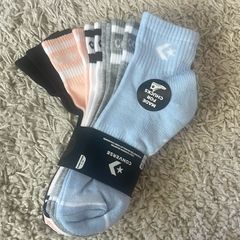 Womens Converse Quarter Socks 6 Pack -Assorted colors NEW