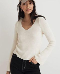 Madewell Flared-Sleeve V-Neck Sweater Size Small