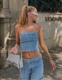 Denim Corset Top