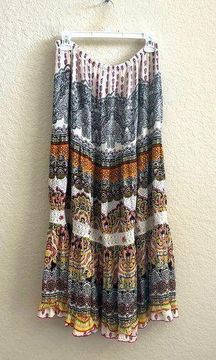 LA Boho Gypsy Midi Maxi Skirt Women’s Small