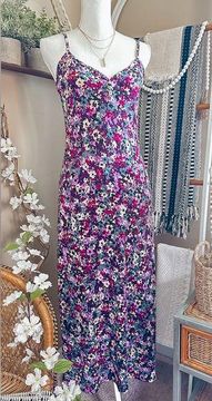 Vintage 90s Y2K MSK hippie bohemian floral maxi dress