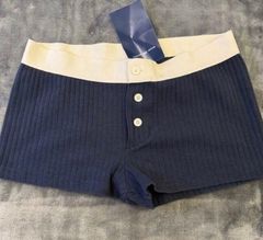 Navy Ribbed Shorts