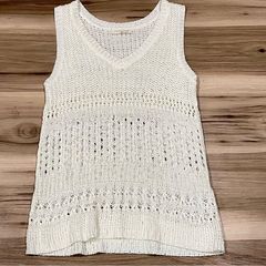 Lovestitch Cream Crocheted Tank Top Women’s Medium