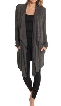 Bamboo CozyChic Lite Island Wrap Cardigan dark grey soft sz l/xl