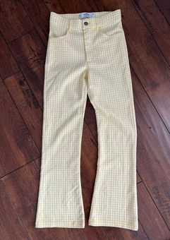 Hollister Ultra High Rise‎ Yellow Plaid Flare Pants XS - $20 - From Lacy