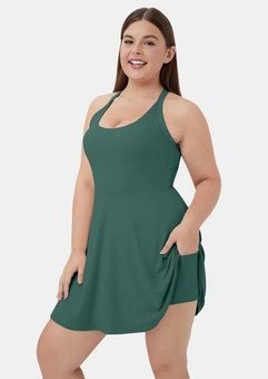 Women's Backless Cut Out Twisted Side Pocket 2-in-1 Plus Size Barre Ballet  Dance Dress - Halara