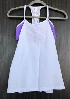 Lululemon 2 in 1 Tank Top with Attached Sports Bra Gray/Lavender