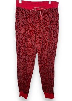 Jasmine & Ginger Red black Cheetah Joggers Pajama Pants Medium - $18 - From  Jessica