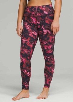 Lululemon Pink - Red + Black Blossom Print Align High Rise