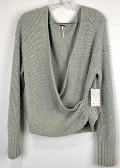 Free People Sensual Wrap Sweater Green 66 48 Off Retail New