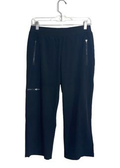 Chico's Zenergy by Black Zip Pocket Athletic Crop Wide Leg Pants