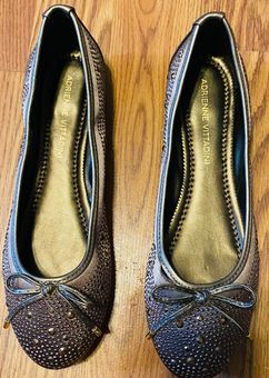 Adrienne Vittadini NEW Cathi Ballet Flat black size 6 M Brown