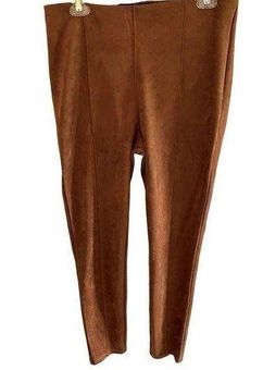 Simply Vera Vera Wang Brown Suede Elastic Waist High Rise