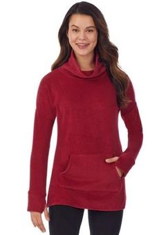 As Is Cuddl Duds Fleecewear Stretch V-Neck Long-Sleeve Top 