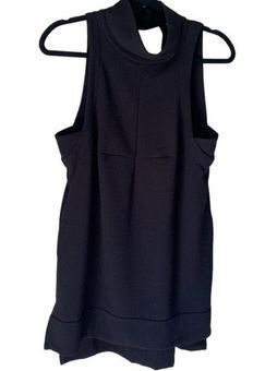 Sleeveless Mock Neck Slit Tunic | Ultraviolet