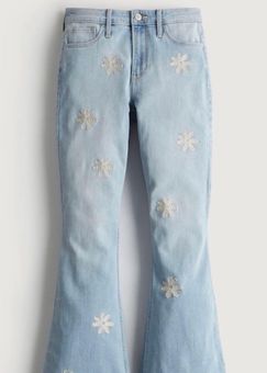 Floral Embroidery Flare Jeans