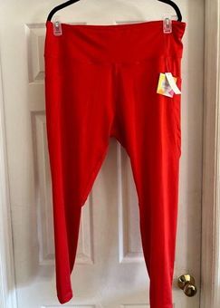 Red ankle length leggings