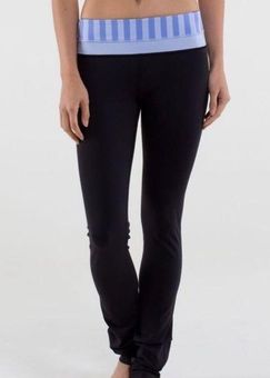 Lululemon Skinny Groove Pant Black / Apex Stripe Lavender Dusk