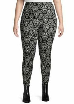 Terra & Sky Terra Sky Womens Plus Sized Halloween Skull Print Leggings Size  5X 32W 34W - $18 - From Foxy