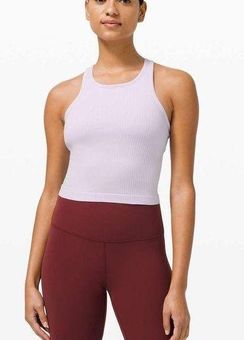 Lululemon Lavender Dew Ebb To Street Cropped Racerback Tank Top