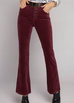 Current/Elliott CURRENT ELLIOTT THE SIDE STREET VELVET FLARE PANT in Claret  Red Flare Maroon 27 - $84 New With Tags - From Magnolia