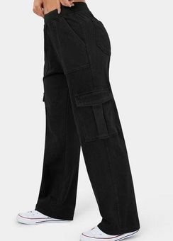 Halara NWT Jeans Mid Rise Multiple Pockets Leg Knit Denim Casual Cargo Pants  Size XL - $37 New With Tags - From Sukyee