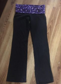 Victoria's Secret Love Pink Fold Over Yoga Pants Black Purple