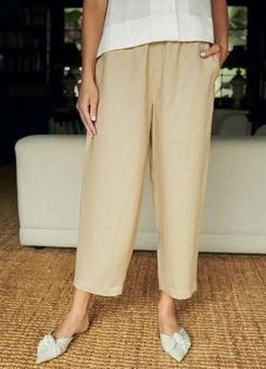 Quince 100% European Linen Pants Elastic Waist Driftwood Size XL NEW Tan -  $35 New With Tags - From Adrienne