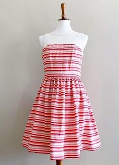 Red Stripe Mesh Dress