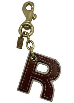 Leather Initial Bag Charm Initial Key Ring Leather Key Ring 