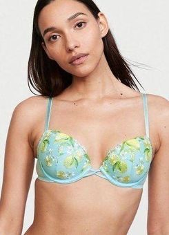 Victoria's Secret Lightly-Lined Lemon Embroidery Demi Bra Size 32C