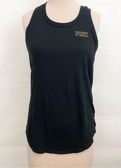 PINK - Victoria's Secret Victoria's Secret PINK open back rainbow logo  black tank top size small - $16 - From Mandie