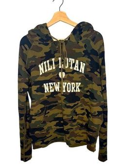 Nili Lotan of New York Janie Hoodie Green Camo Kangaroo Pocket