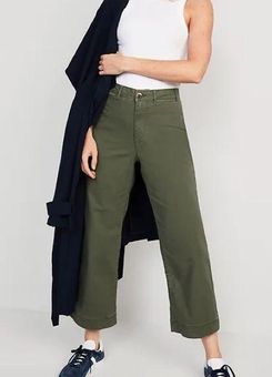 High-Waisted Cropped Wide-Leg Pants