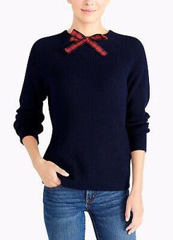 Bow tie with shop crew neck sweater