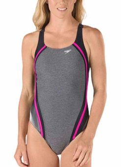 Speedo Womens Heather Bodysuit One Piece Swimsuit Competition