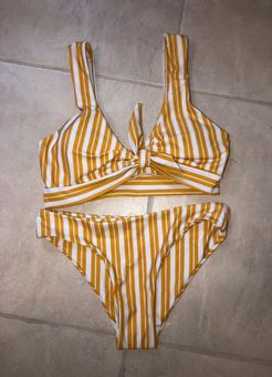 Romwe yellow bikini Clearance