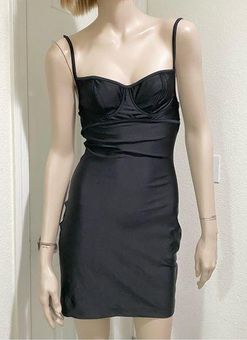 Herve Leger Vintage Lycra Black Body-con Spaghetti Strap Bustier