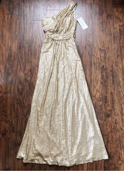 Gold Bridesmaid Dress at Revelry | Dakota Sequin Dress | Made to Order Gold