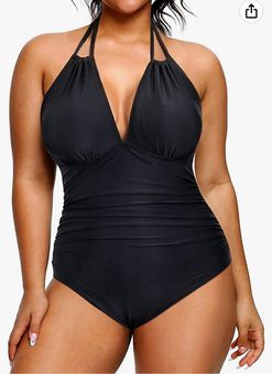 One Piece Aqua Eve Plus Size Swimsuits Bathing Suit for Women Tummy Control  Sexy Halter Swimwear Black - $20 New With Tags - From jello