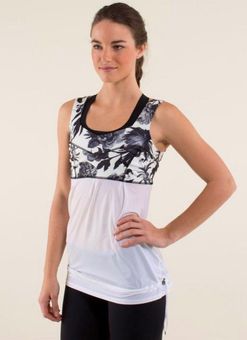 Lululemon Tame Me Tank Top Size 4 Brisk Bloom Black White Pink Rose Floral  Mesh - $35 (48% Off Retail) - From Jenna