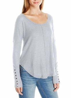 Lucky Brand thermal top raw edge women's Size Small Blue - $25 - From Anas