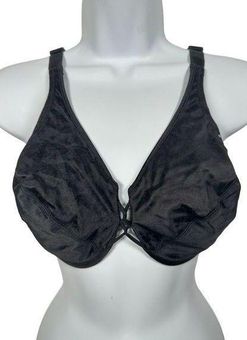 Vintage Cabernet 34DD Bra 2321 Satin Black Double Knot Animal Print  Adjustable Size undefined - $35 - From Anne