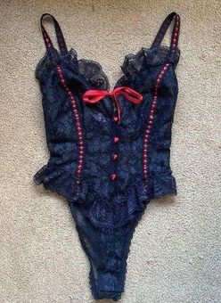 Vintage 90's Red Lace Bodysuit by Victoria's Secret