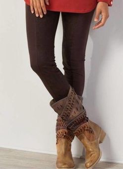 Soft Surroundings Maroon Faux Leather Leggings Large - $40 - From Kerrie